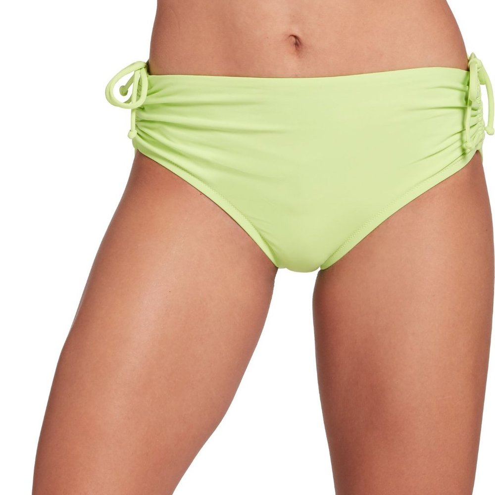 NWT CALIA Women's Moderate Ruched Swim Bottoms Size Medium Sharp Green $35 4C608